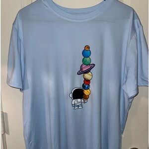 Cool astronaut eating ice cream